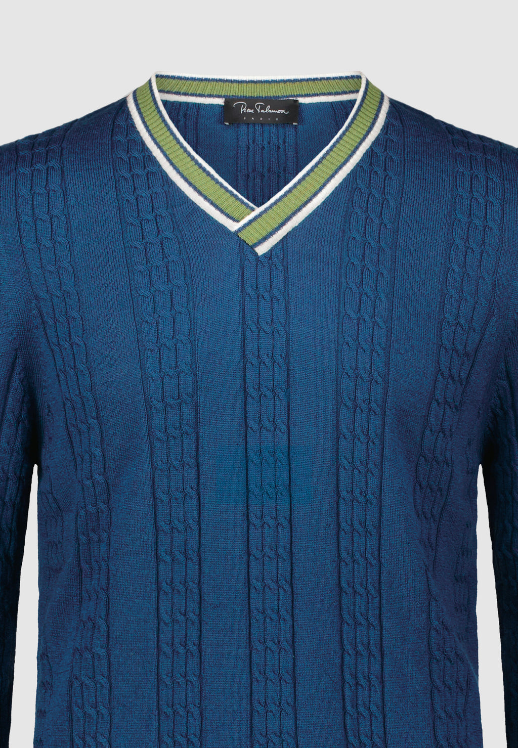 Pull torsadé bleu – Image 3