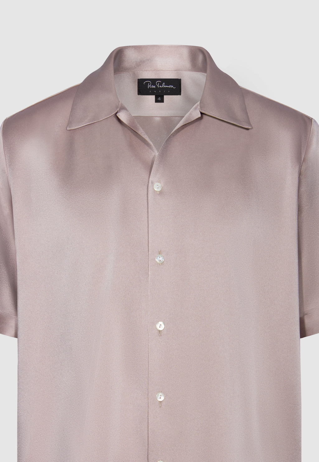 chemise manche courte satin rose