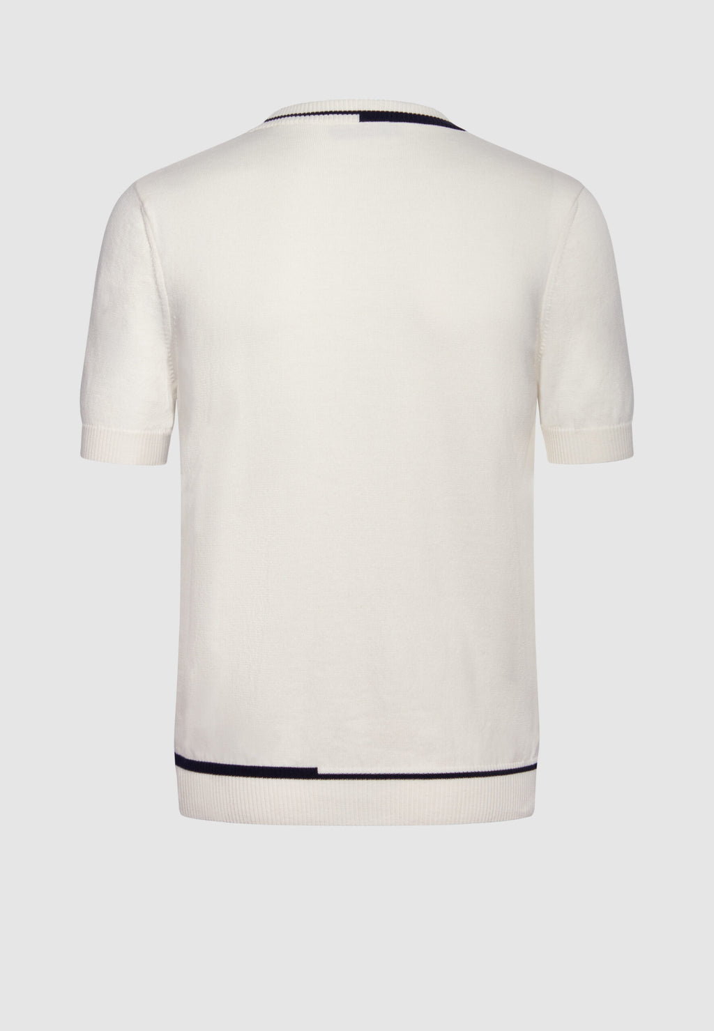 T-shirt homme jersey de coton blanc rayure col