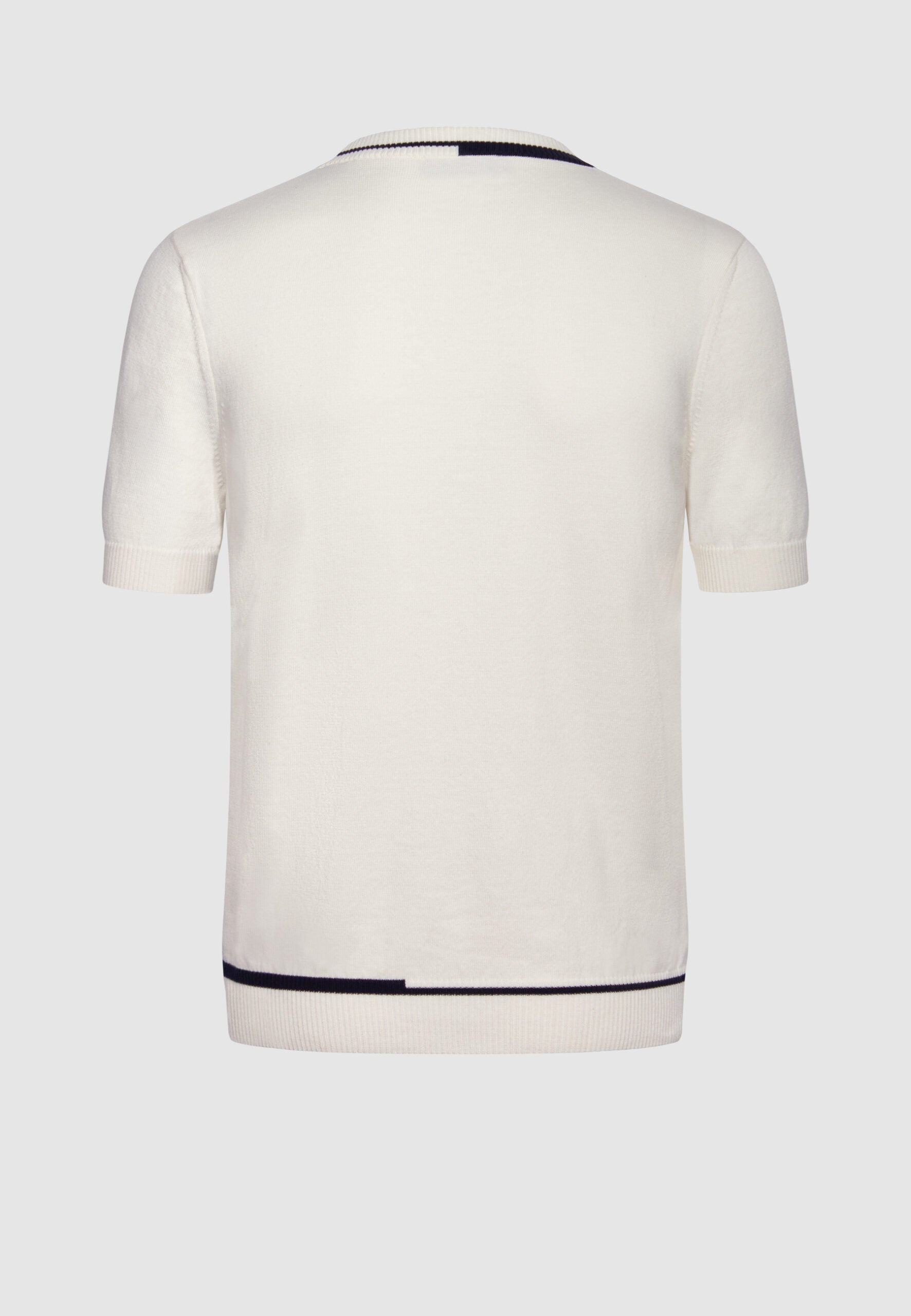 T-shirt homme jersey de coton blanc rayure col