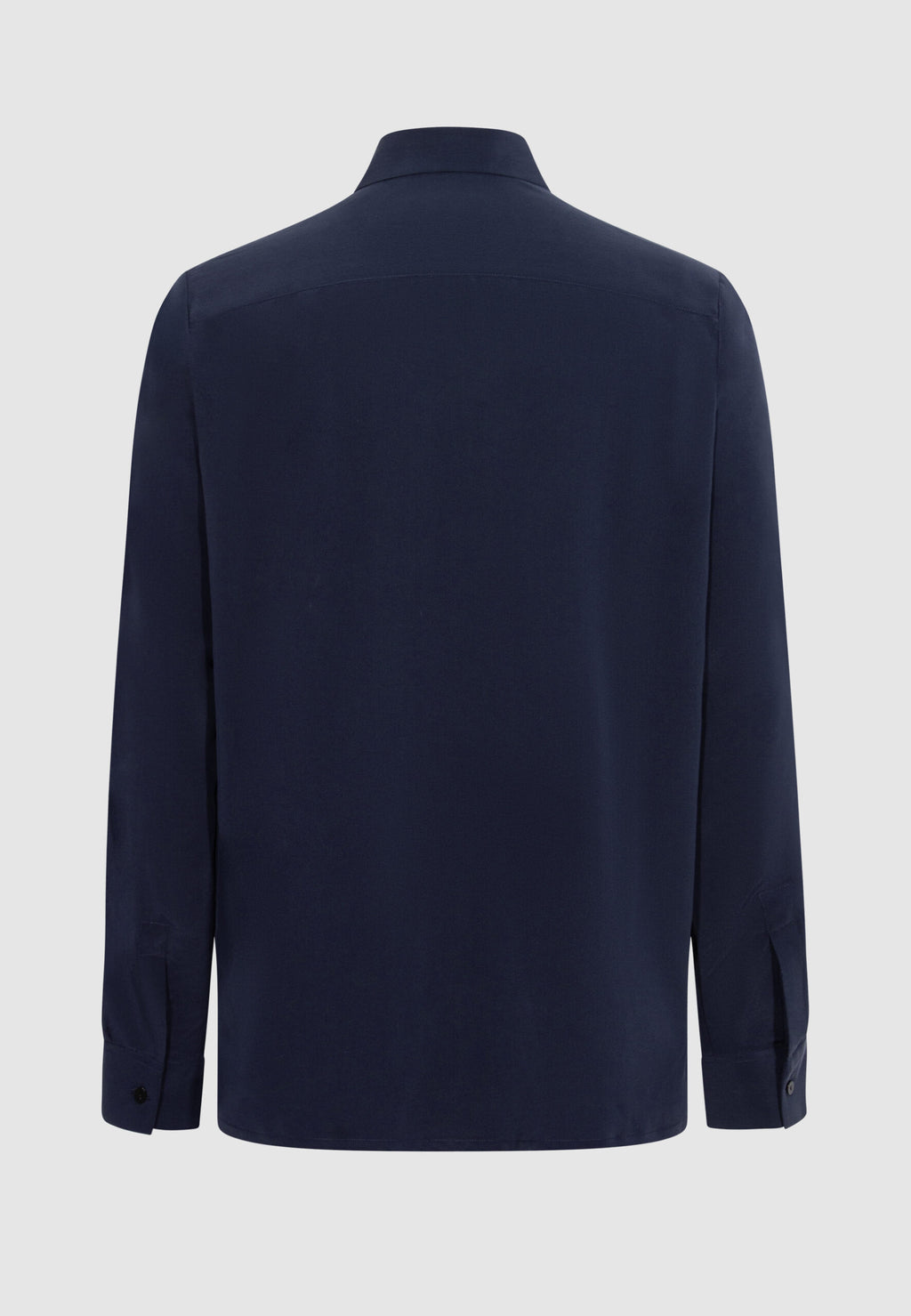 chemise homme soie bleue vue dos