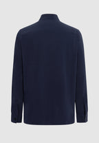 chemise homme soie bleue vue dos
