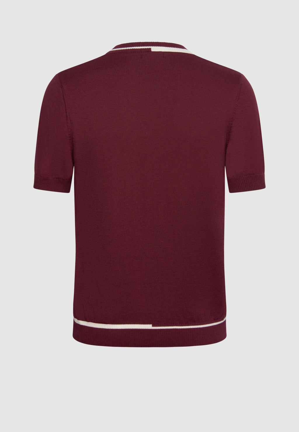 T-shirt homme jersey de coton bordeaux rayure col