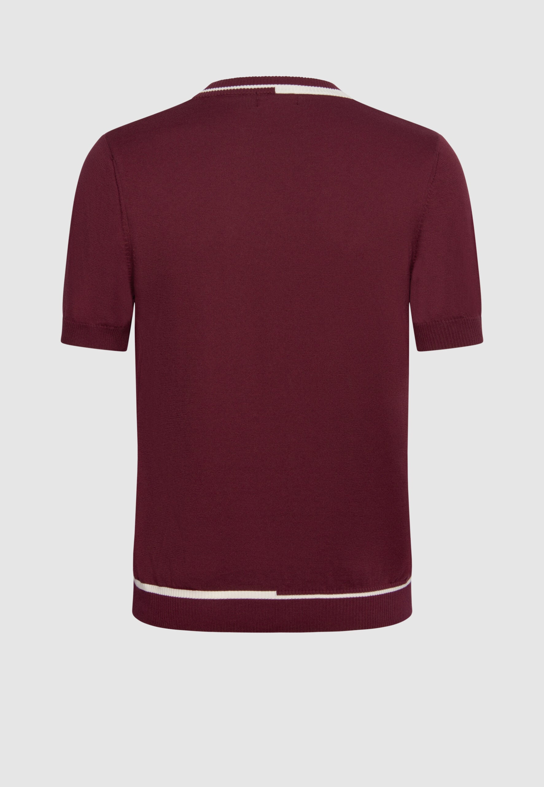 T-shirt homme jersey de coton bordeaux rayure col