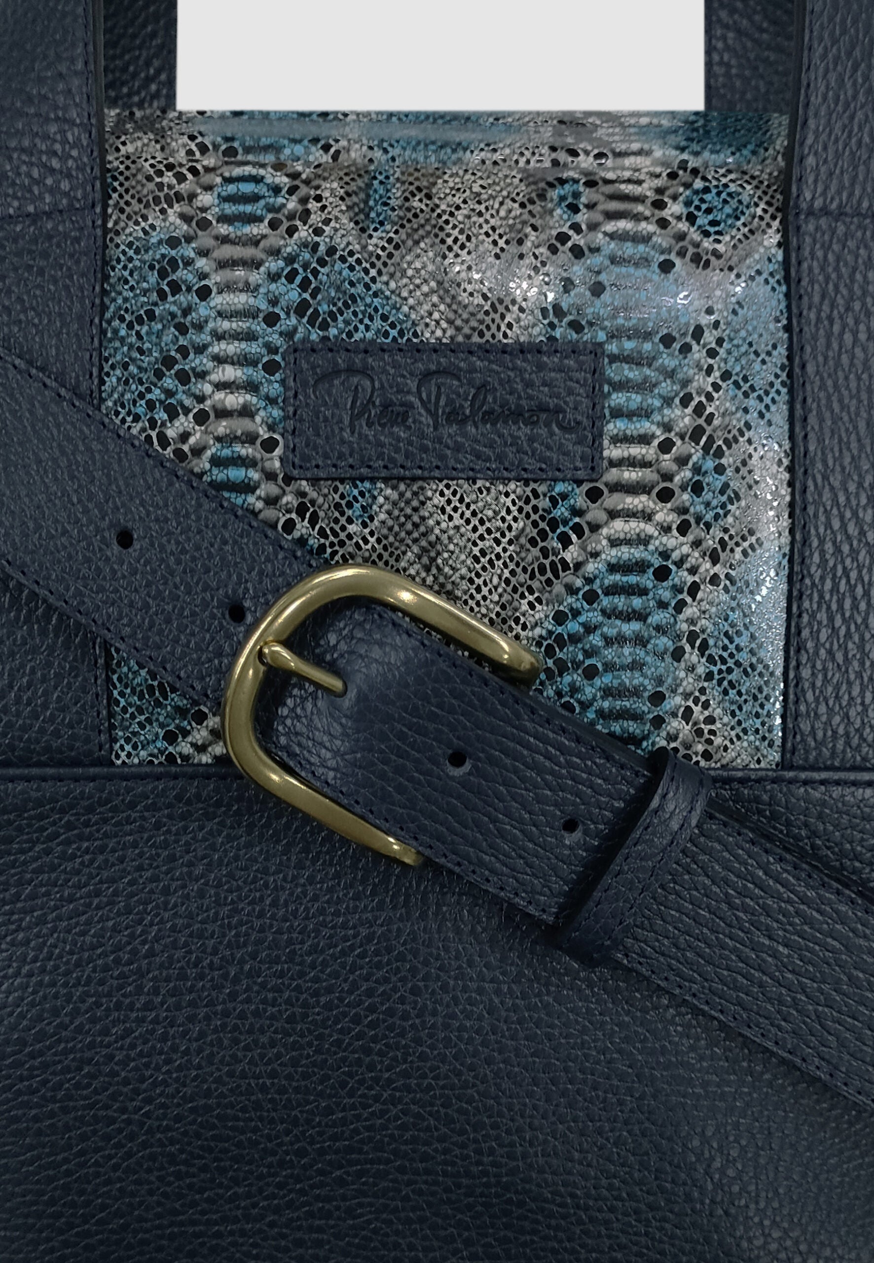 SACOCHE CUIR BLEU – Image 2