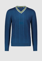 Pull torsadé bleu