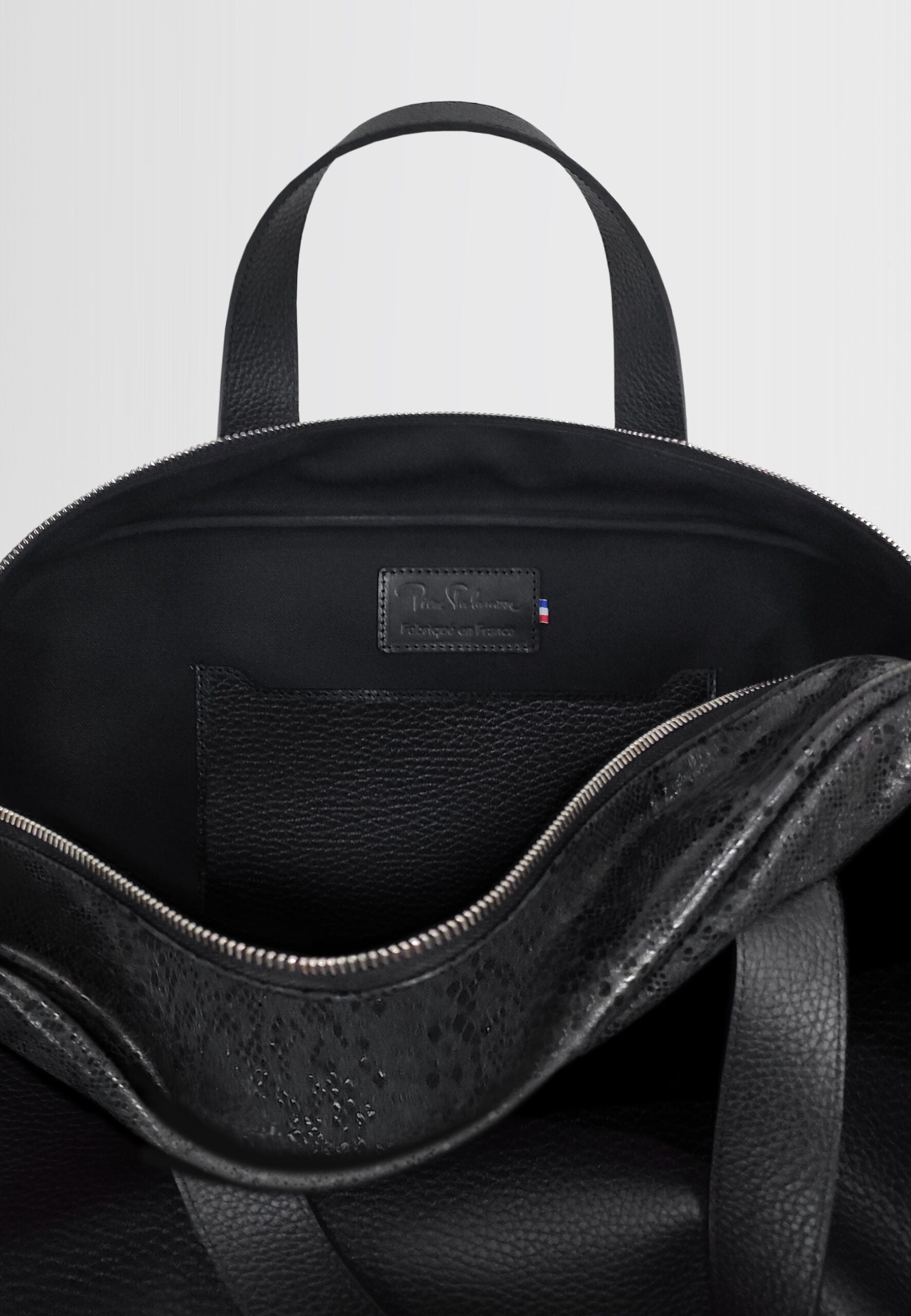 SAC WEEK-END CUIR NOIR – Image 3