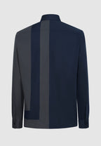 chemise homme bleu et gris bloc color