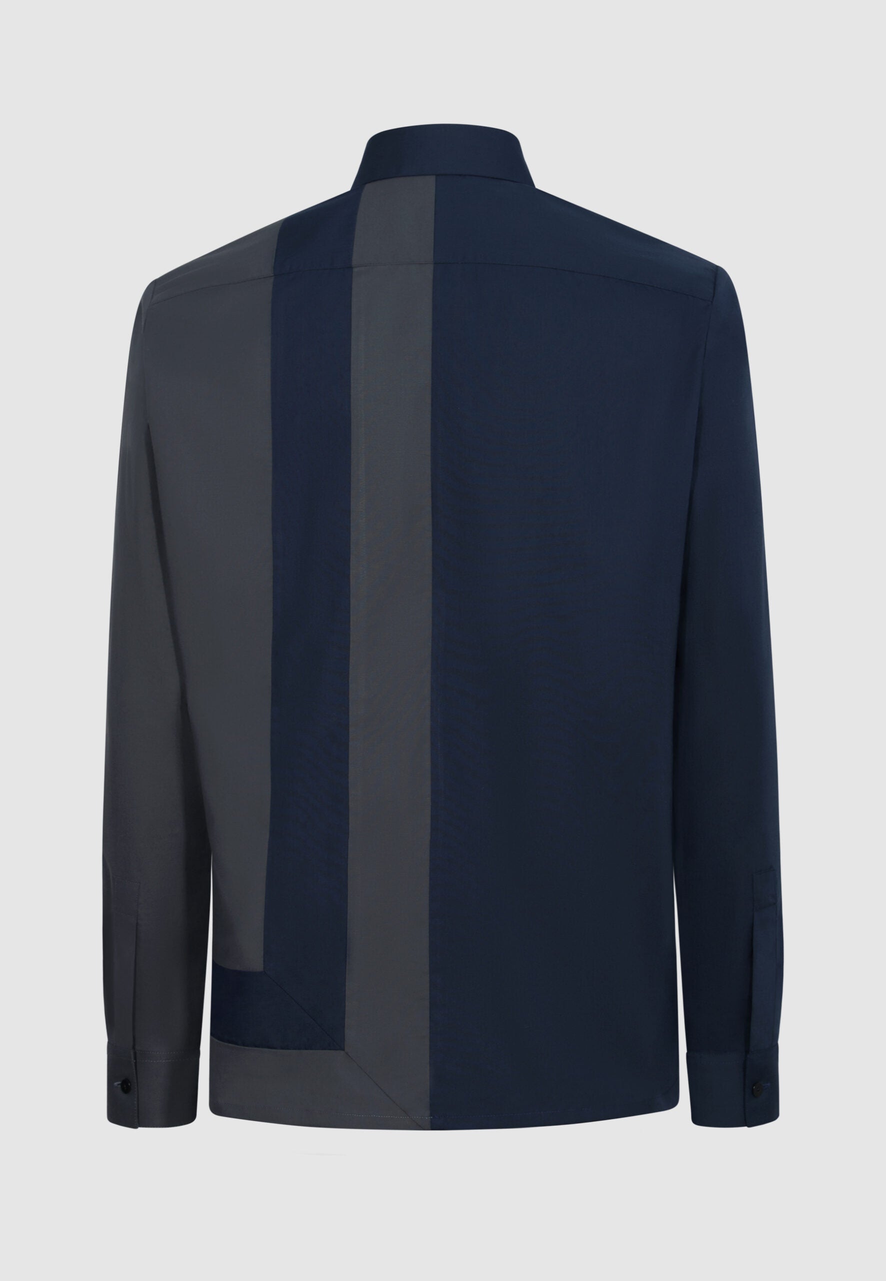 chemise homme bleu et gris bloc color