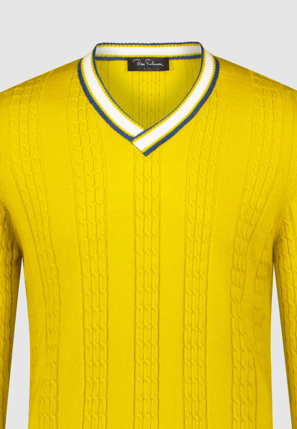 Pull torsadé jaune – Image 4