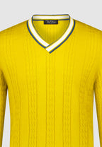 Pull torsadé jaune – Image 4