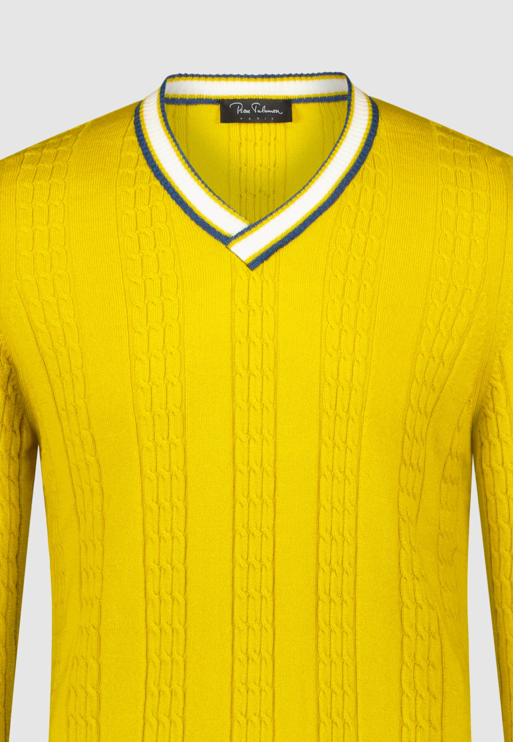Pull torsadé jaune – Image 4