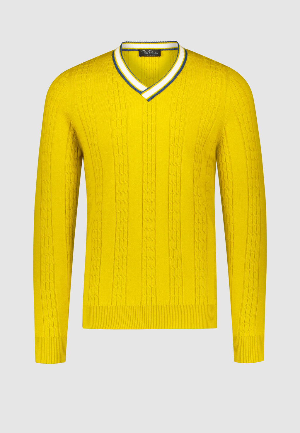 Pull torsadé jaune