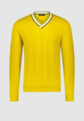 Pull torsadé jaune
