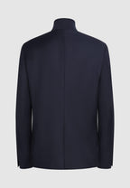 veste homme laine marine col en maille