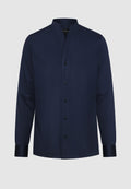 CHEMISE COL MONTANT MARINE