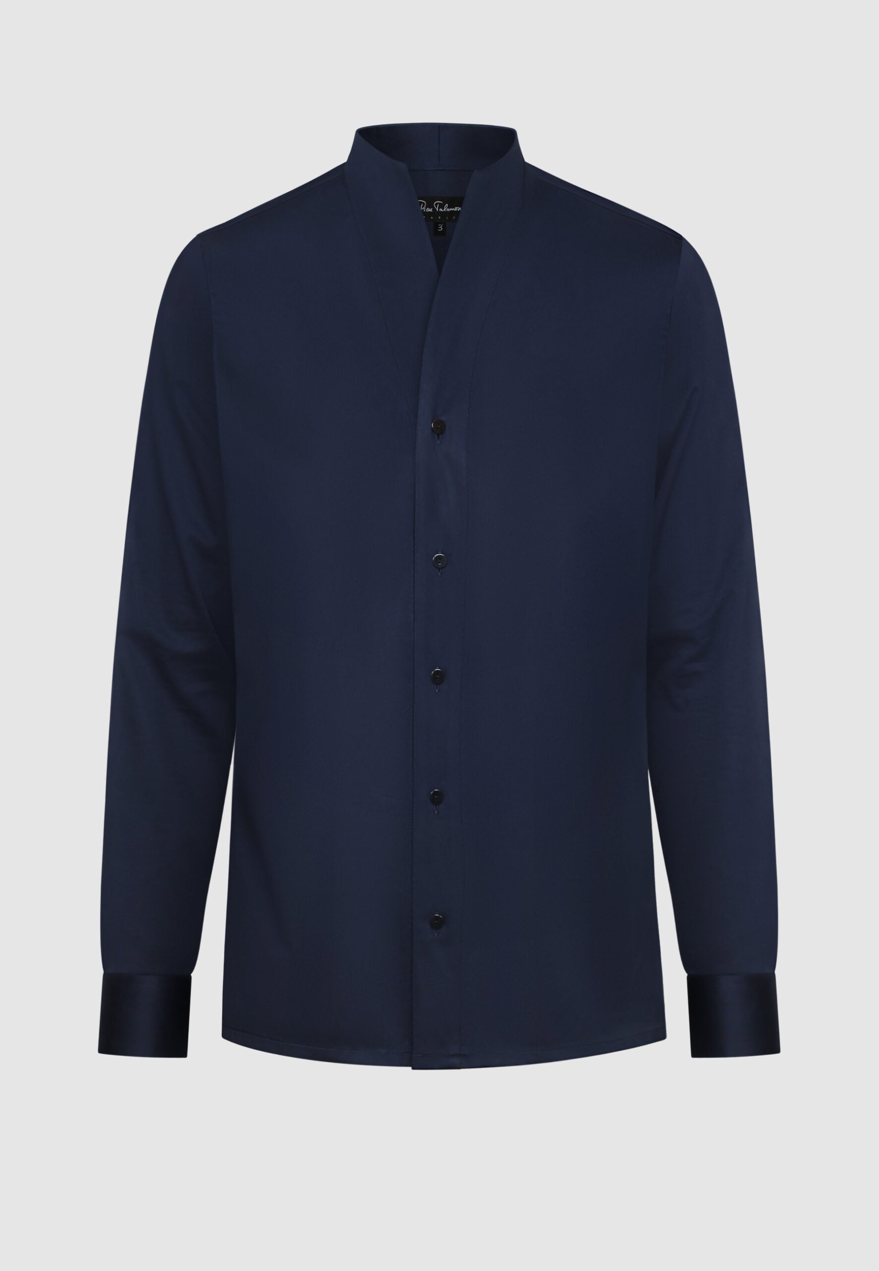 CHEMISE COL MONTANT MARINE