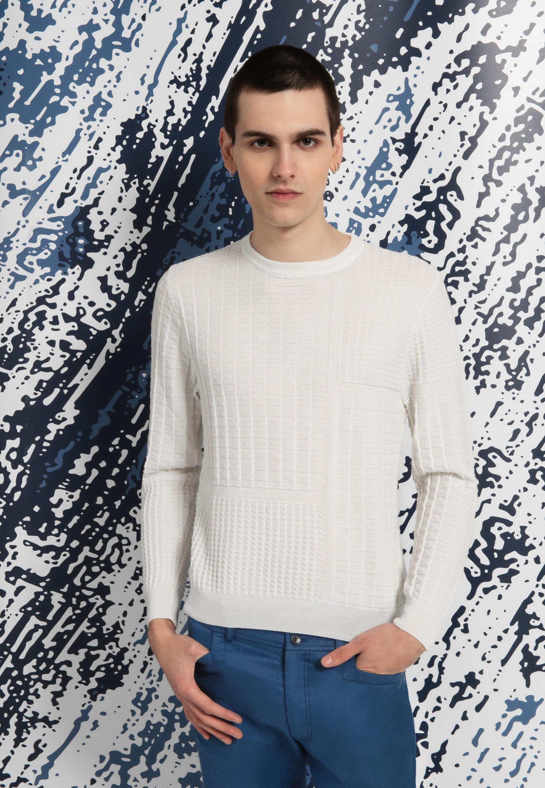 pull homme blanc fantaisie
