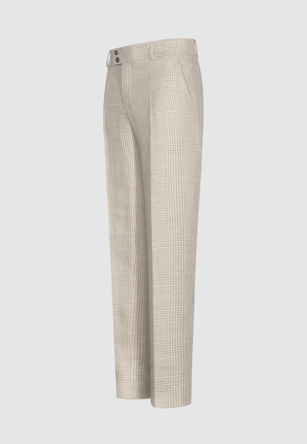 pantalon lin prince de galles beige