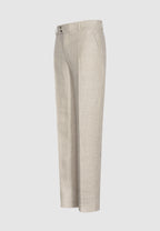 pantalon lin prince de galles beige