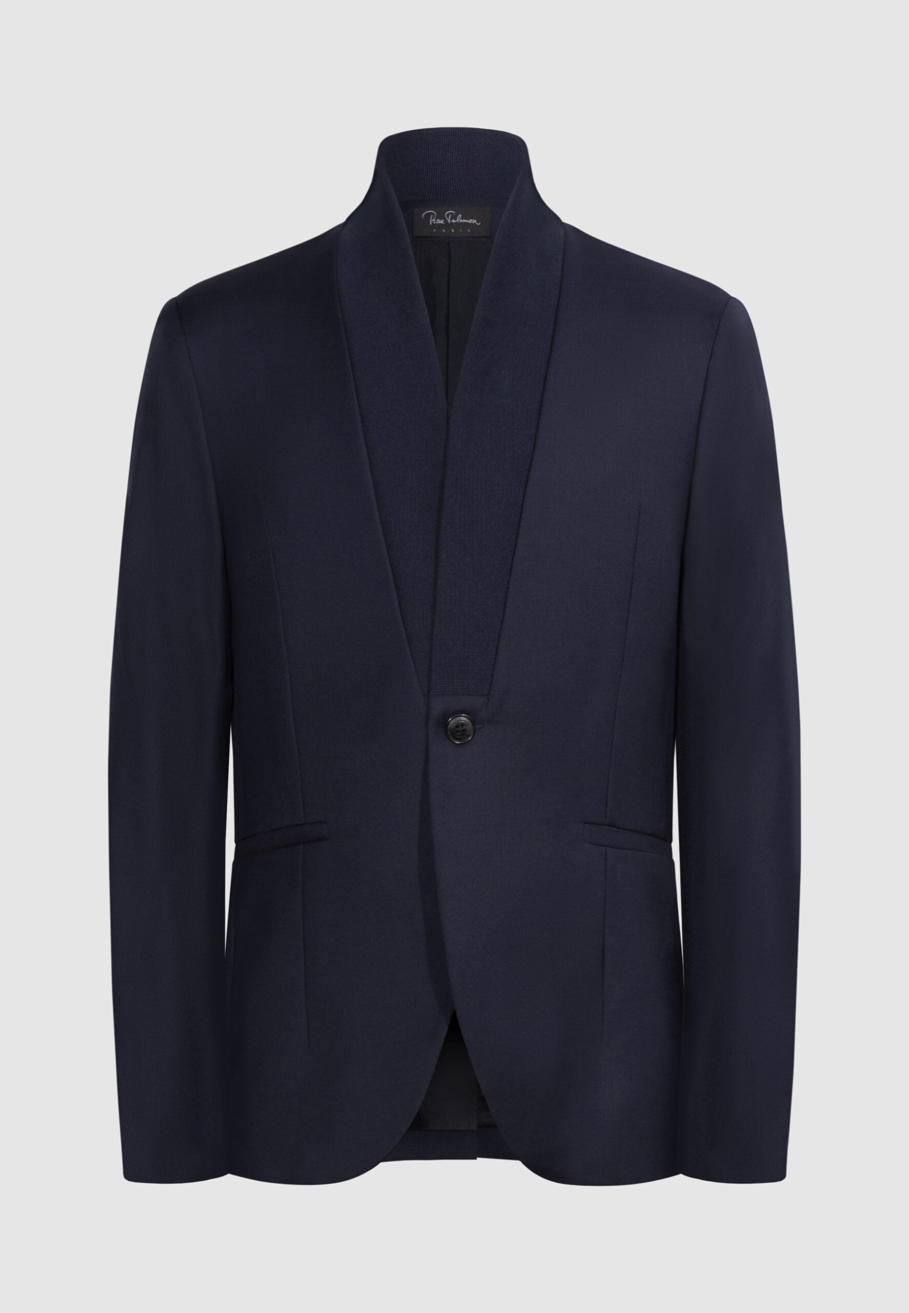 veste homme laine marine col en maille