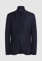 veste homme laine marine col en maille