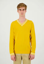Pull col V jaune