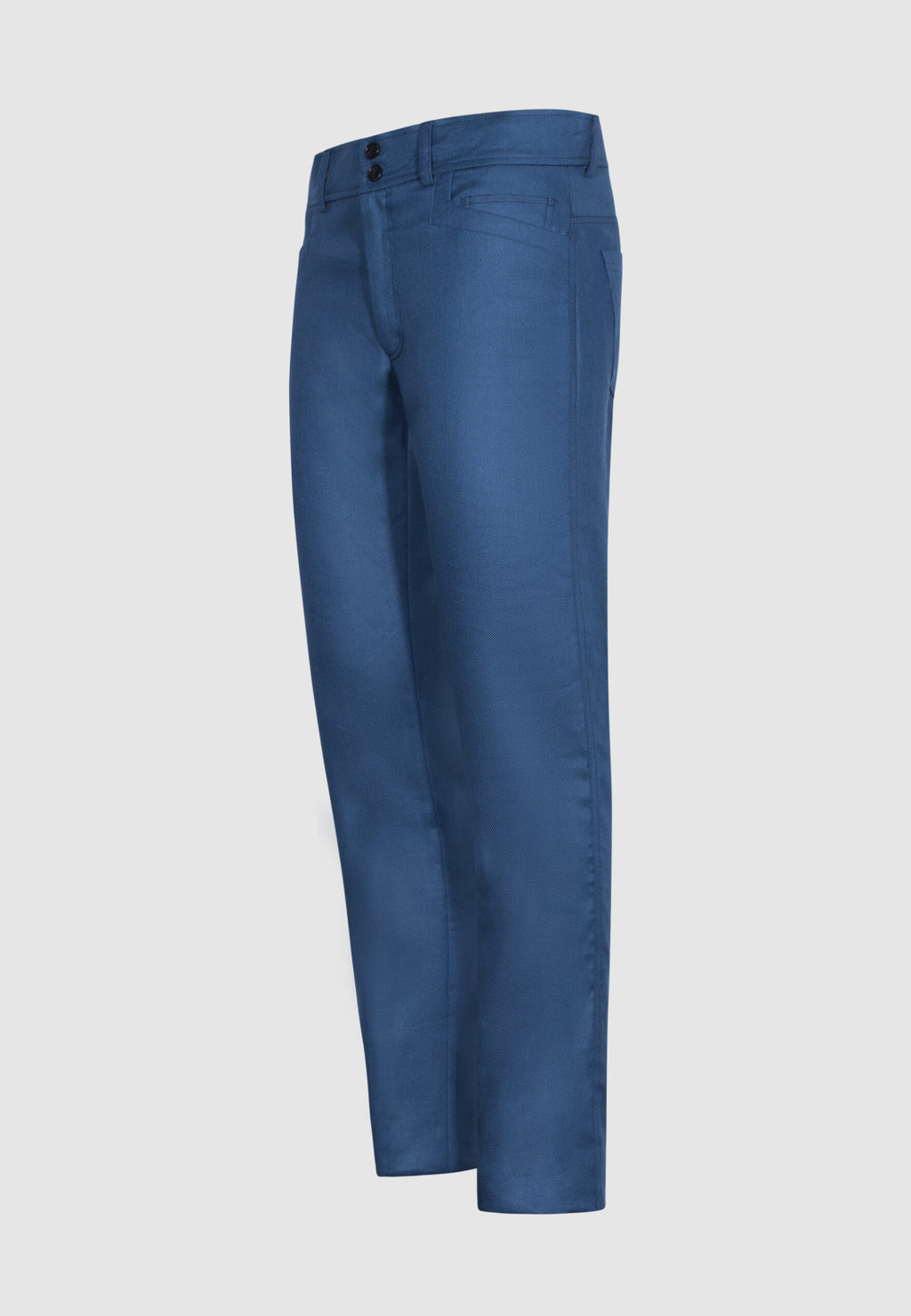 pantalon homme coton/lin bleu poches fantaisies