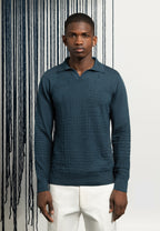 POLO STRUCTURE BLEU GRIS