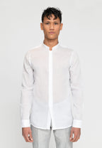 CHEMISE MAO BLANCHE EFFET FROISSÉ