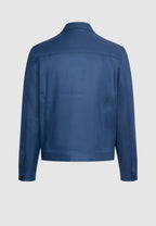 blouson homme trucker bleu minimaliste vue dos