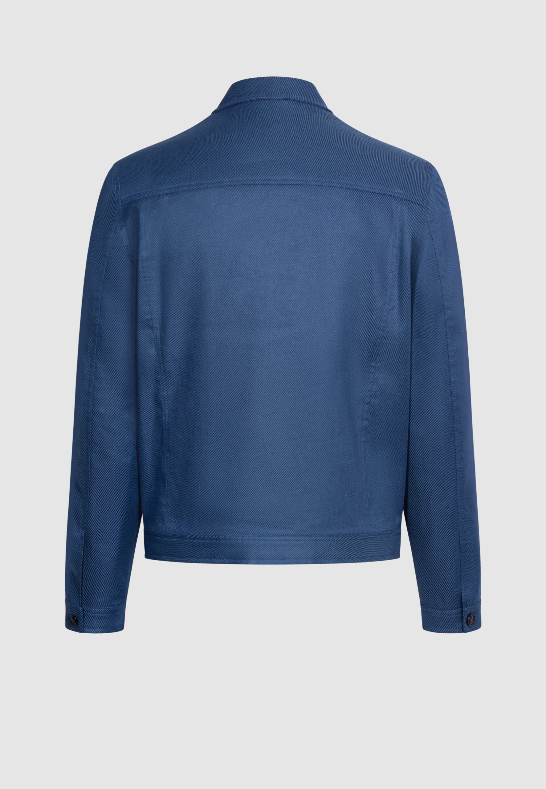 blouson homme trucker bleu minimaliste vue dos