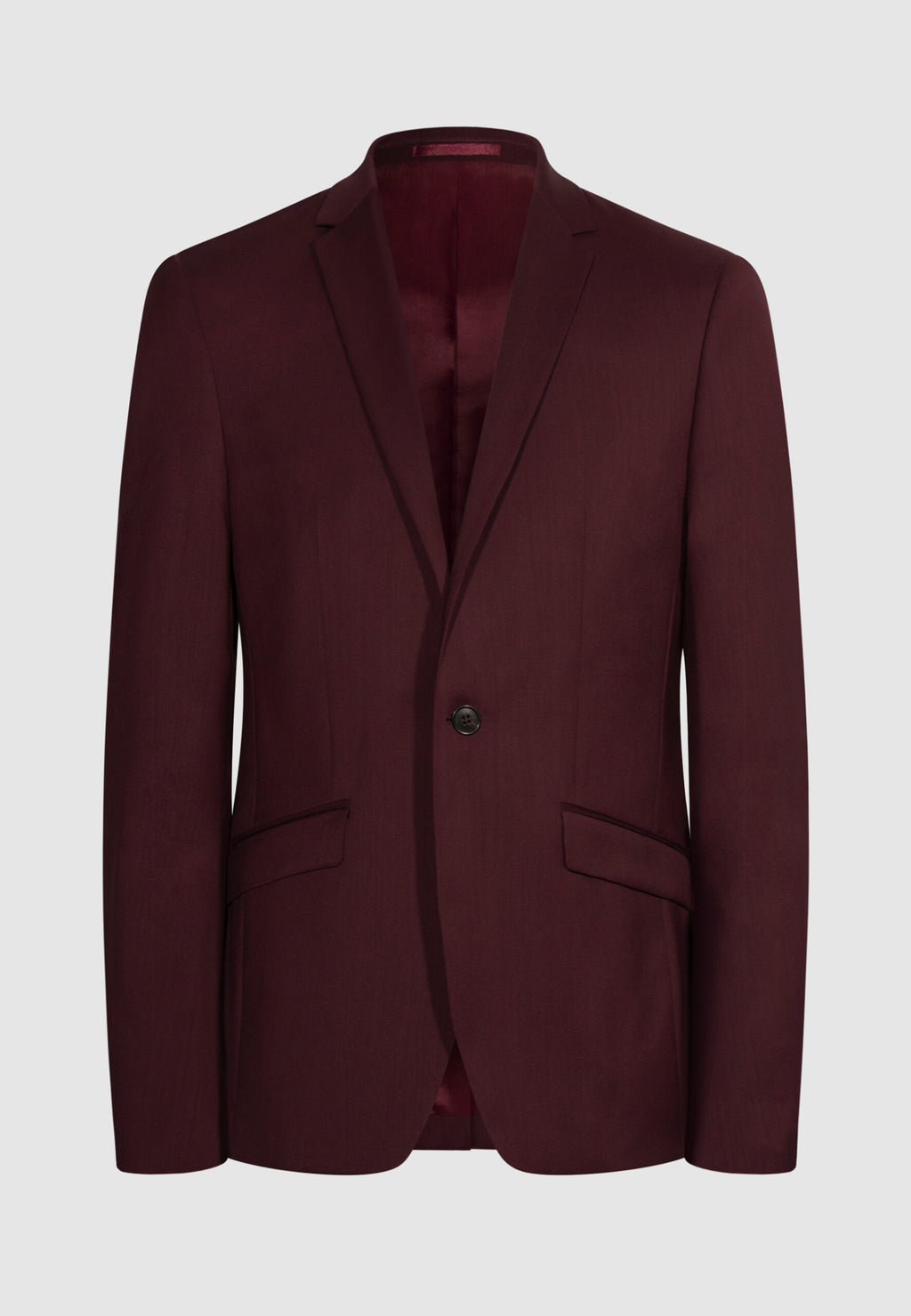 costume homme laine bordeaux col tailleur