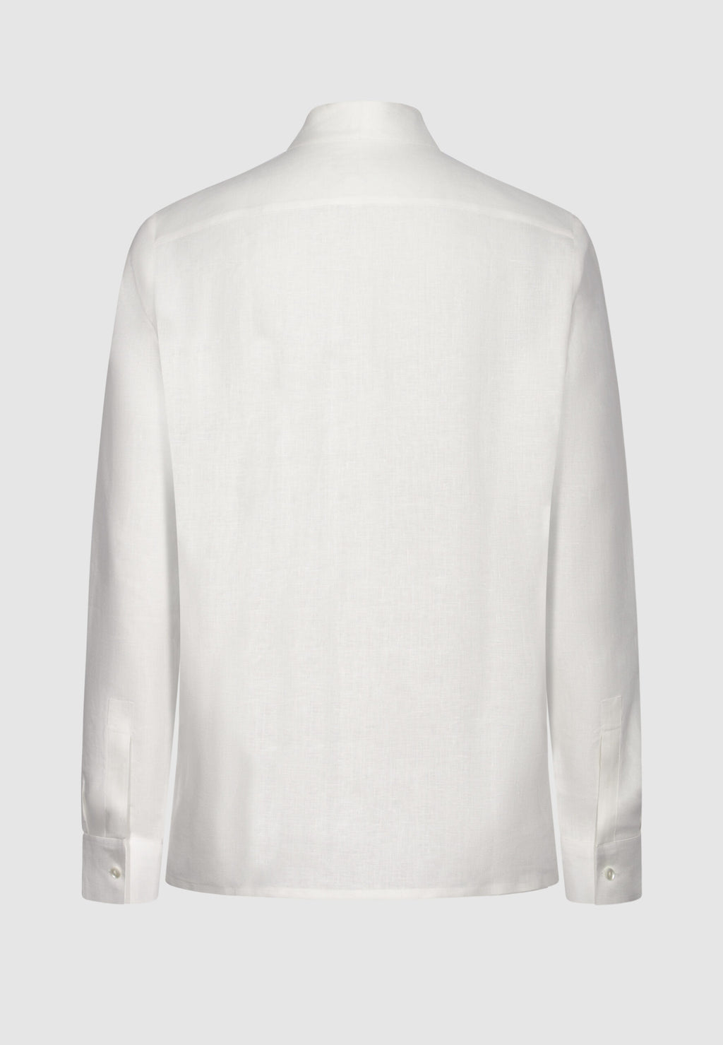 chemise homme lin blanc col montant vue dos