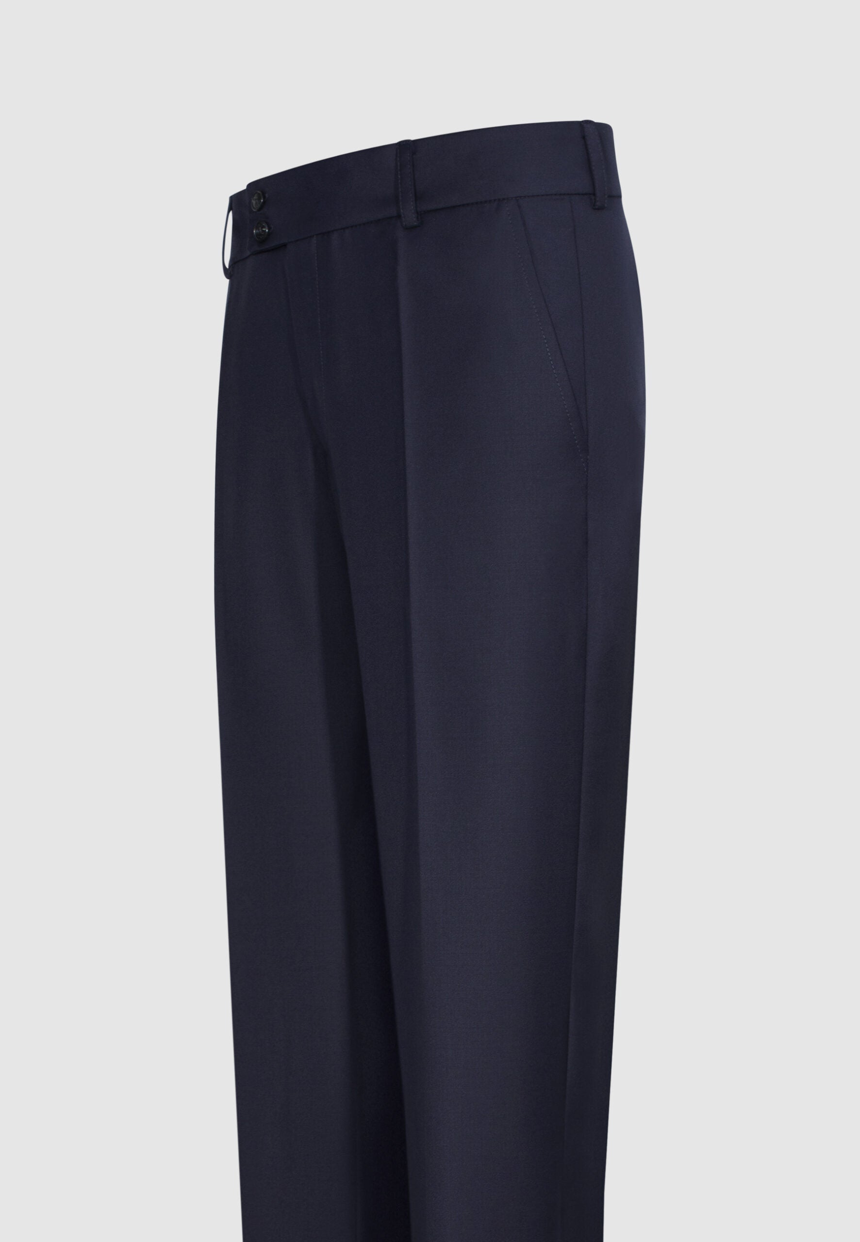 pantalon marine taille haute poches italienne