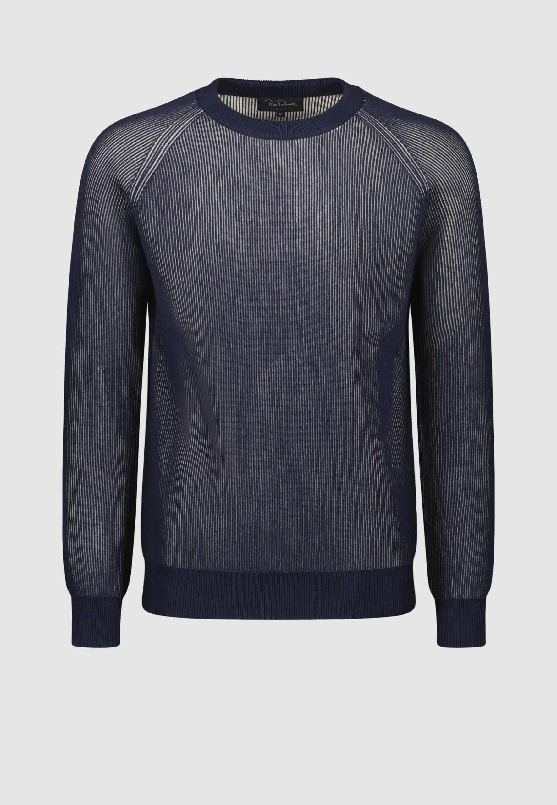 pull homme coton vanisé bleu et blanc