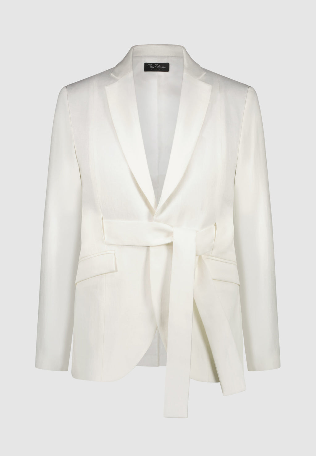 VESTE CEINTURÉE LIN BLANC