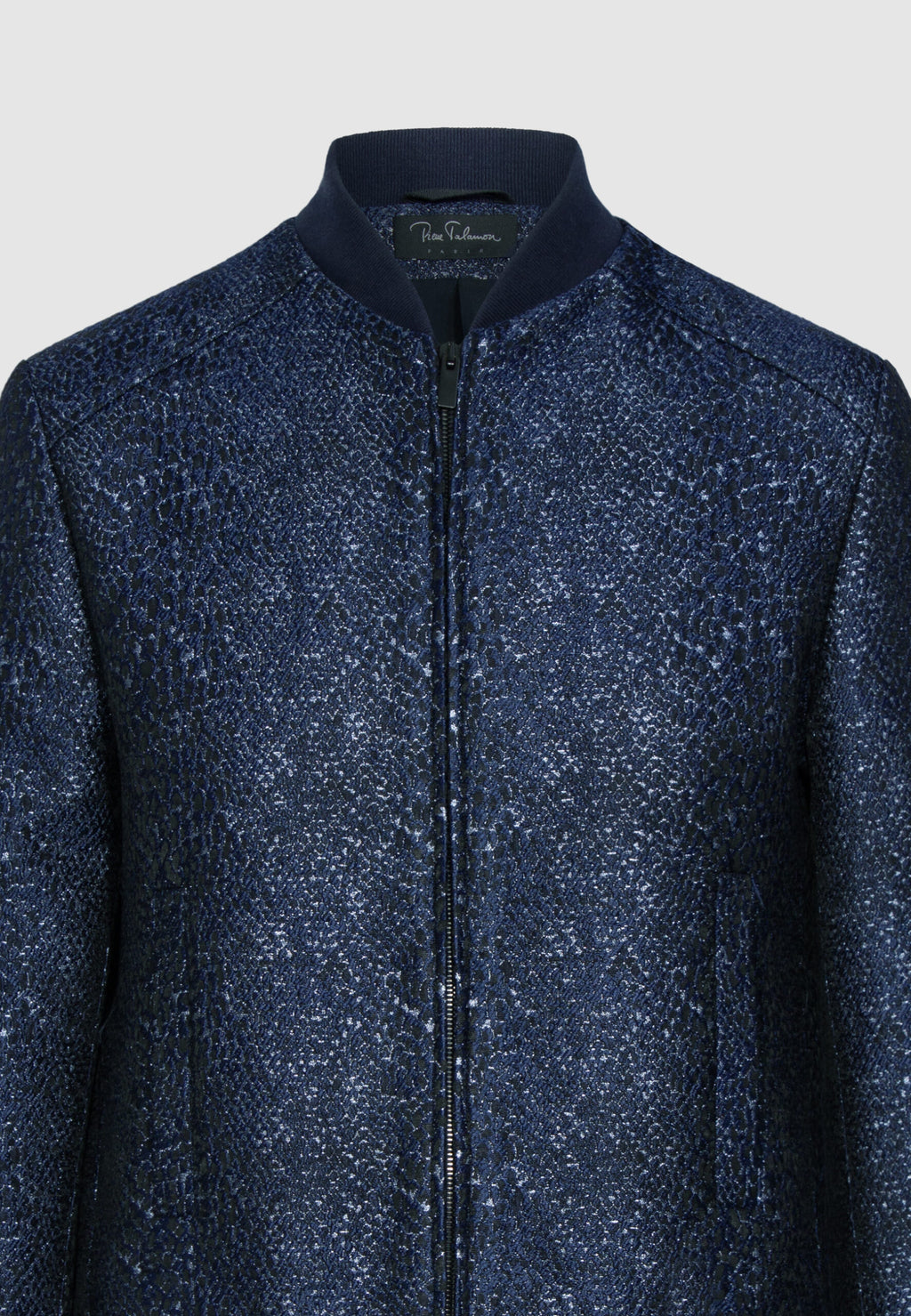 blouson homme teddy bleu effet texturé