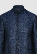 blouson homme teddy bleu effet texturé