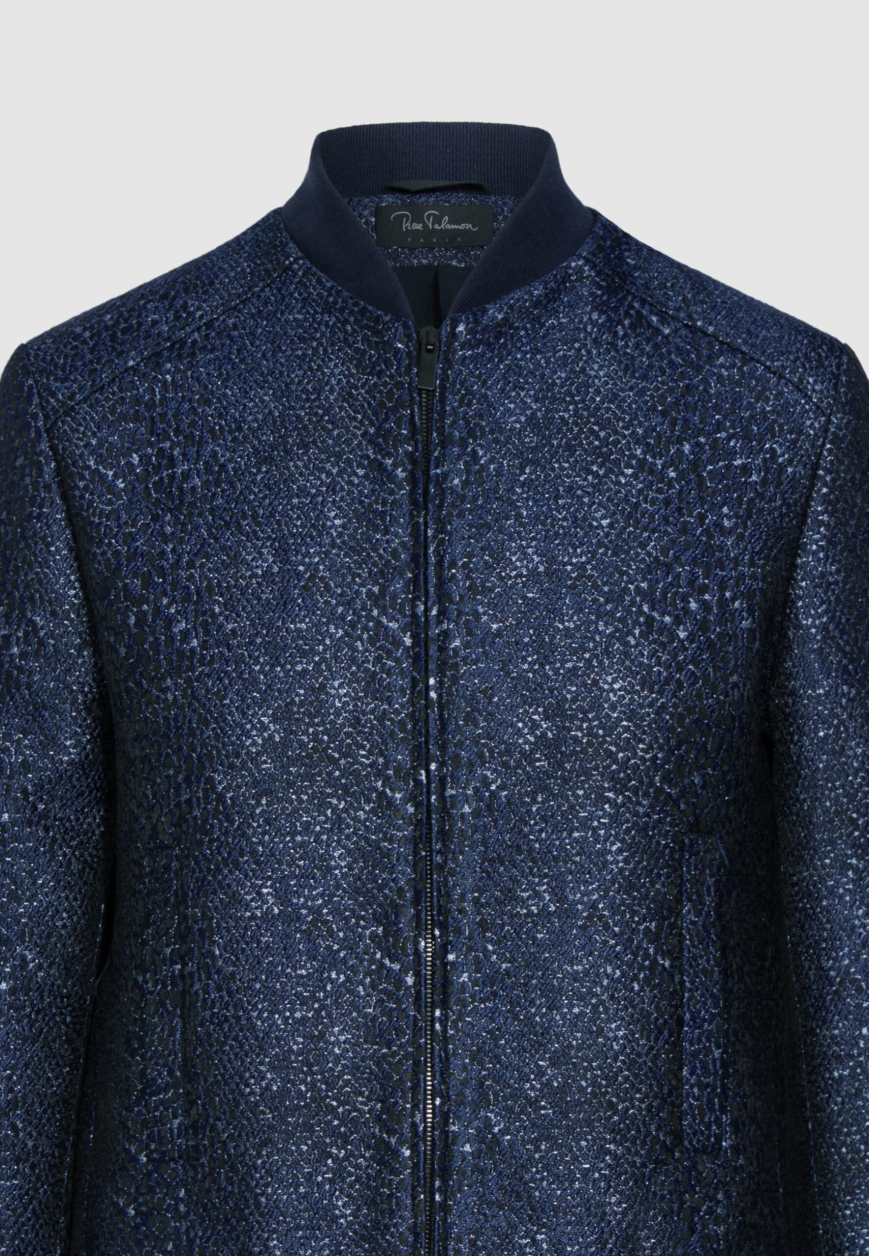blouson homme teddy bleu effet texturé