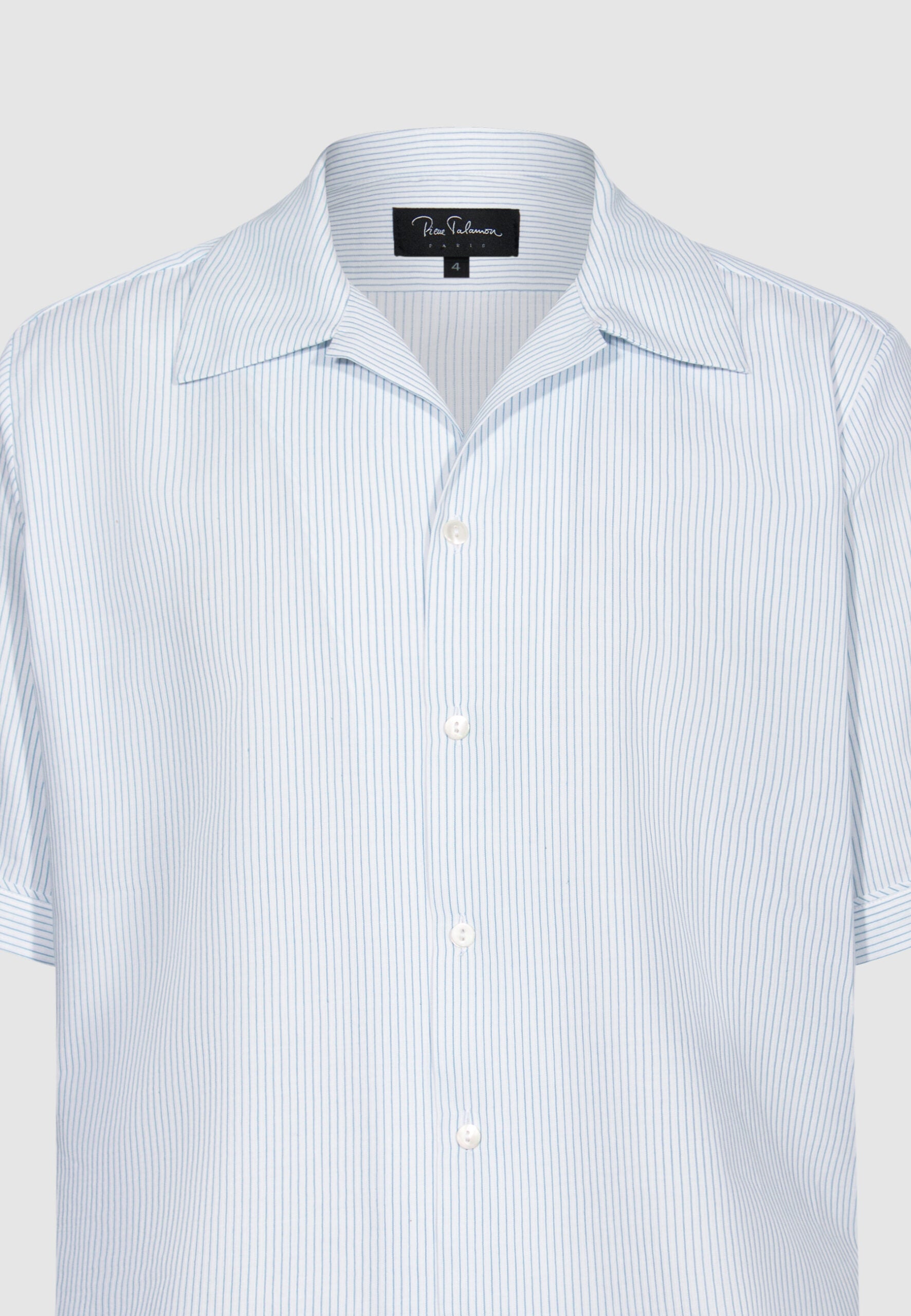 Chemise manches courtes homme rayures bleues