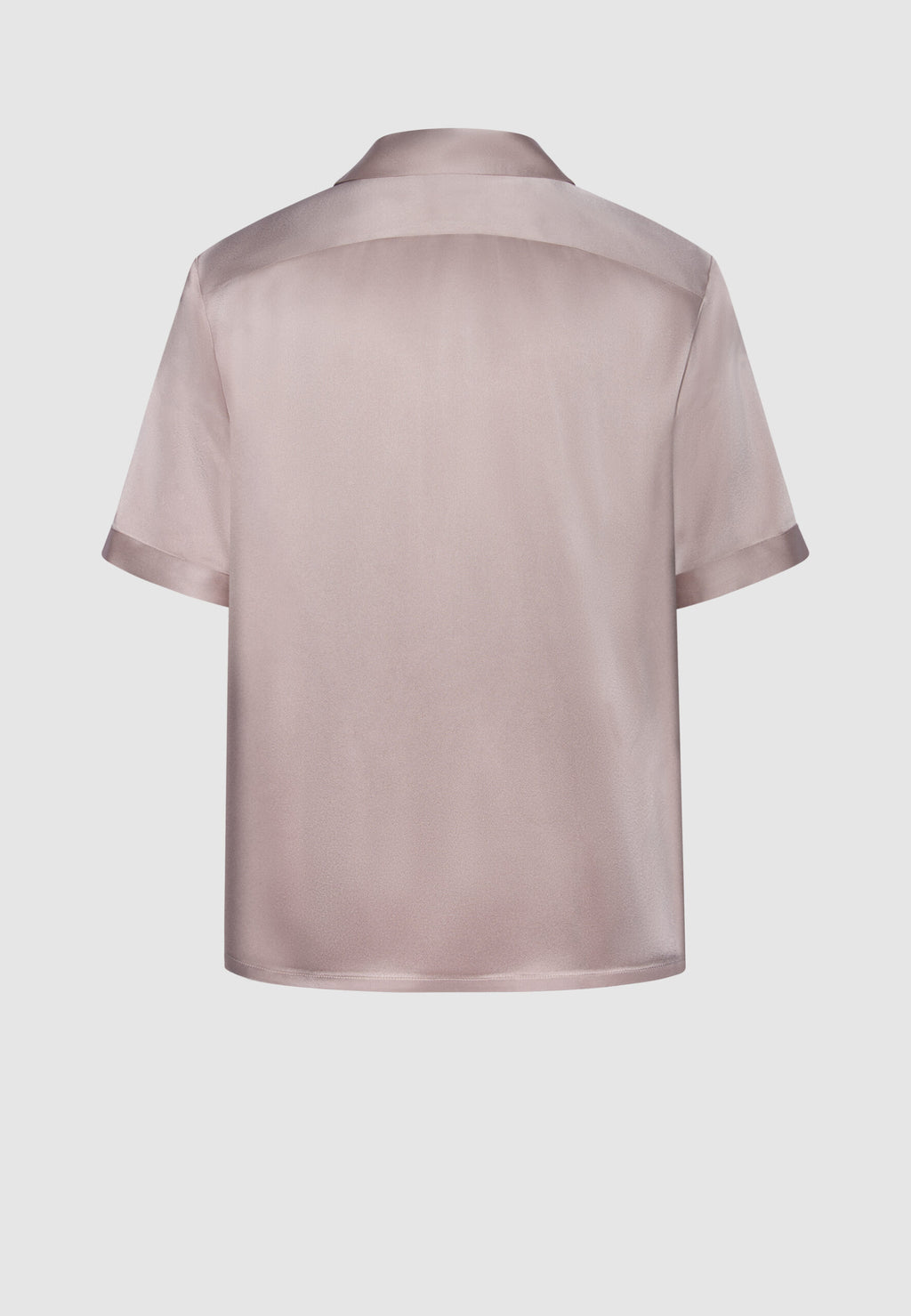 chemise manche courte satin rose vue dos