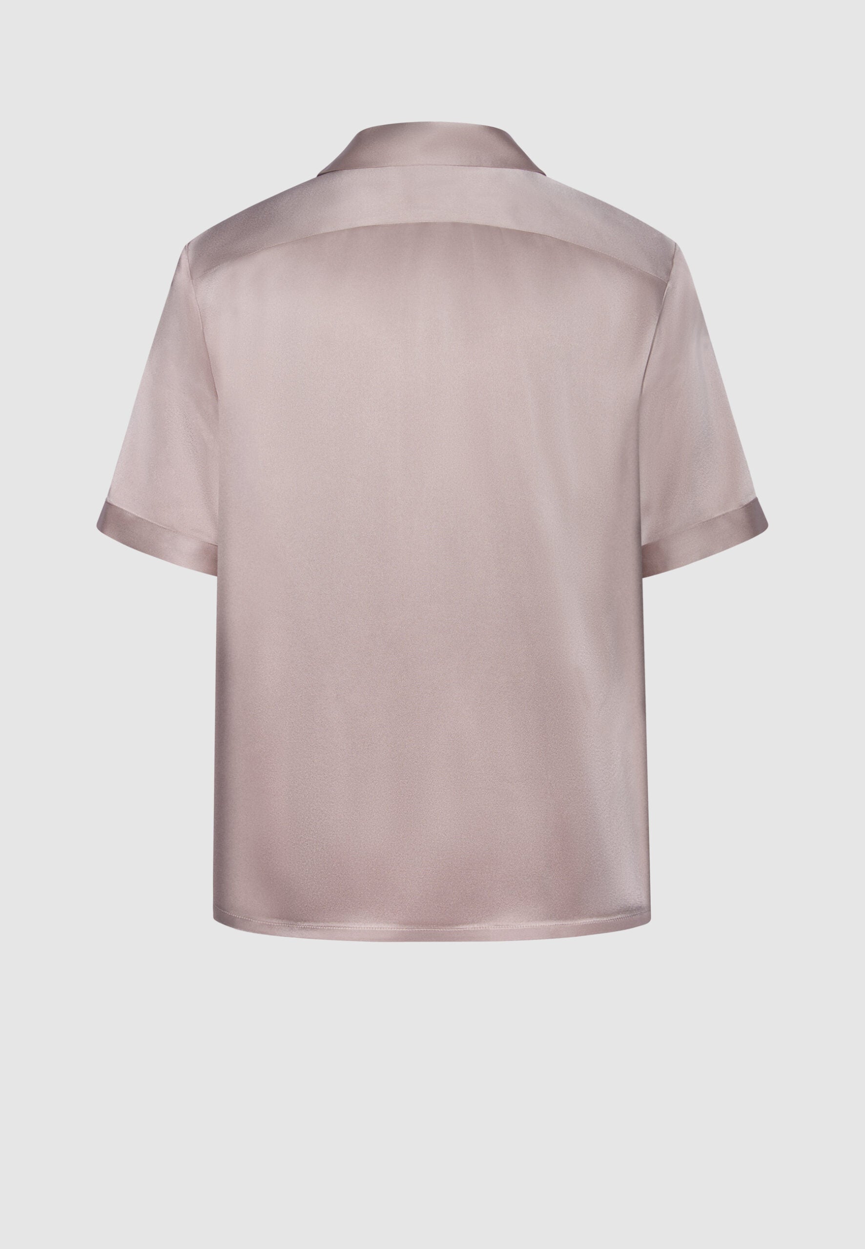 chemise manche courte satin rose vue dos