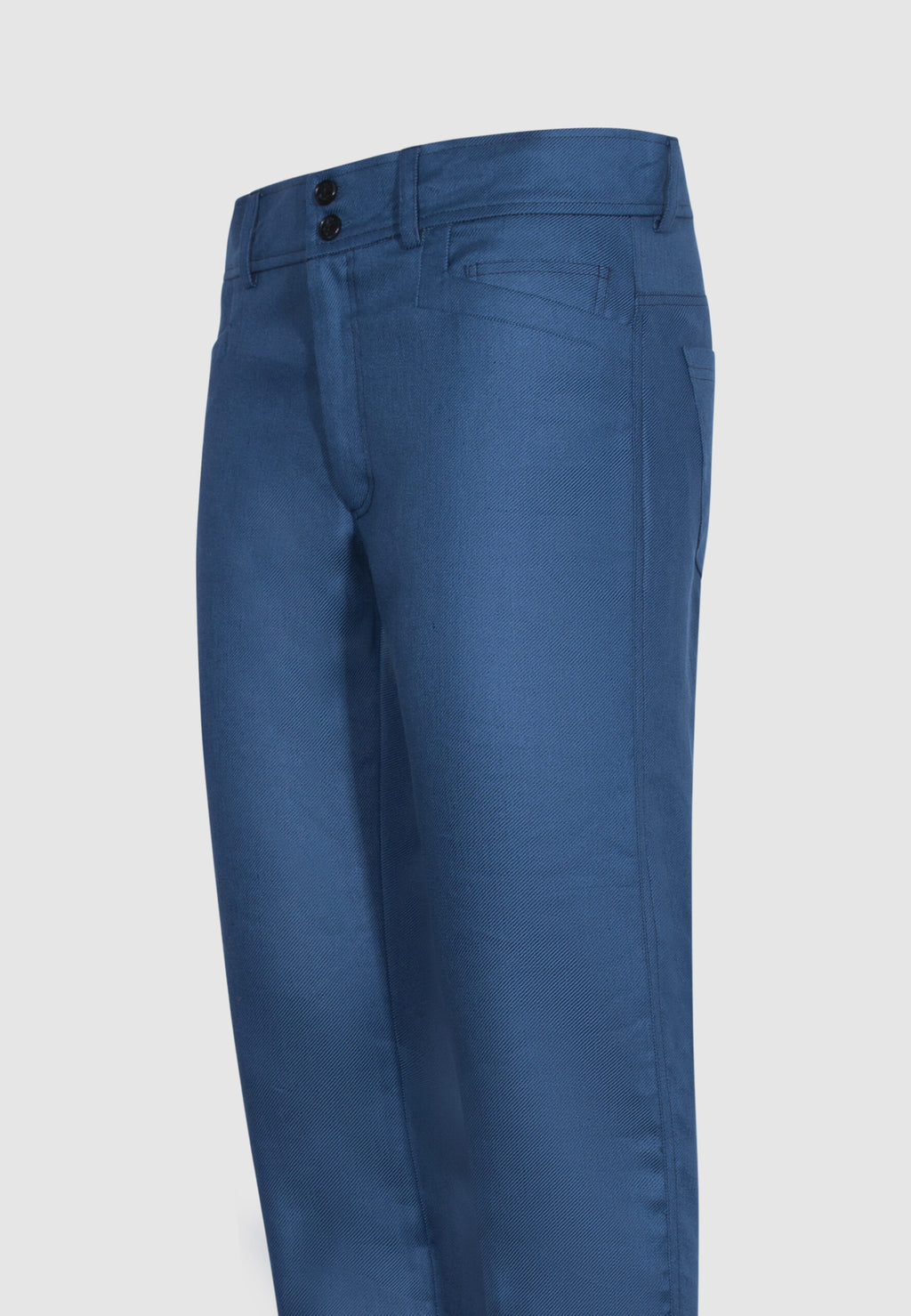 pantalon homme coton/lin bleu poches fantaisies