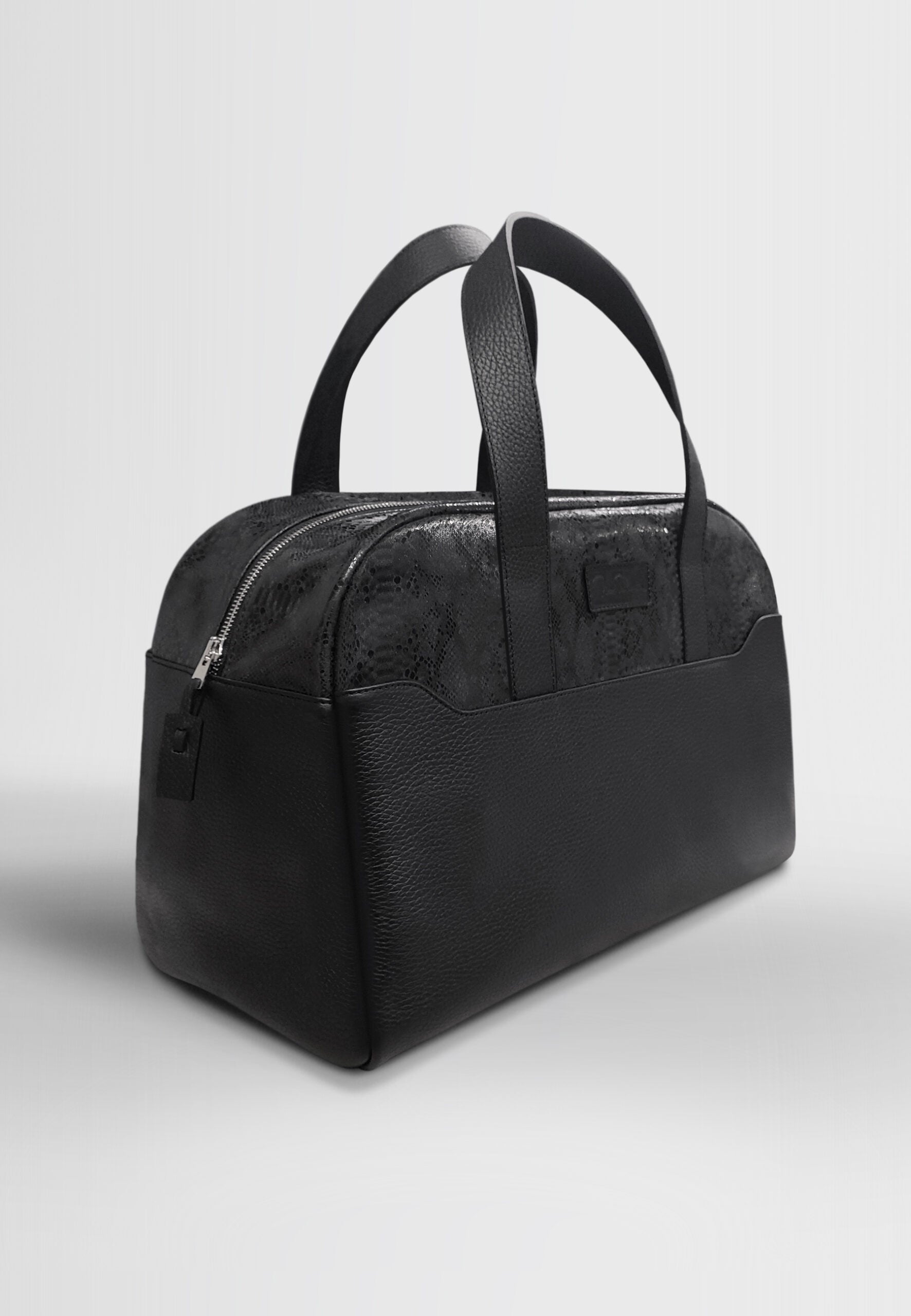 SAC WEEK-END CUIR NOIR – Image 2