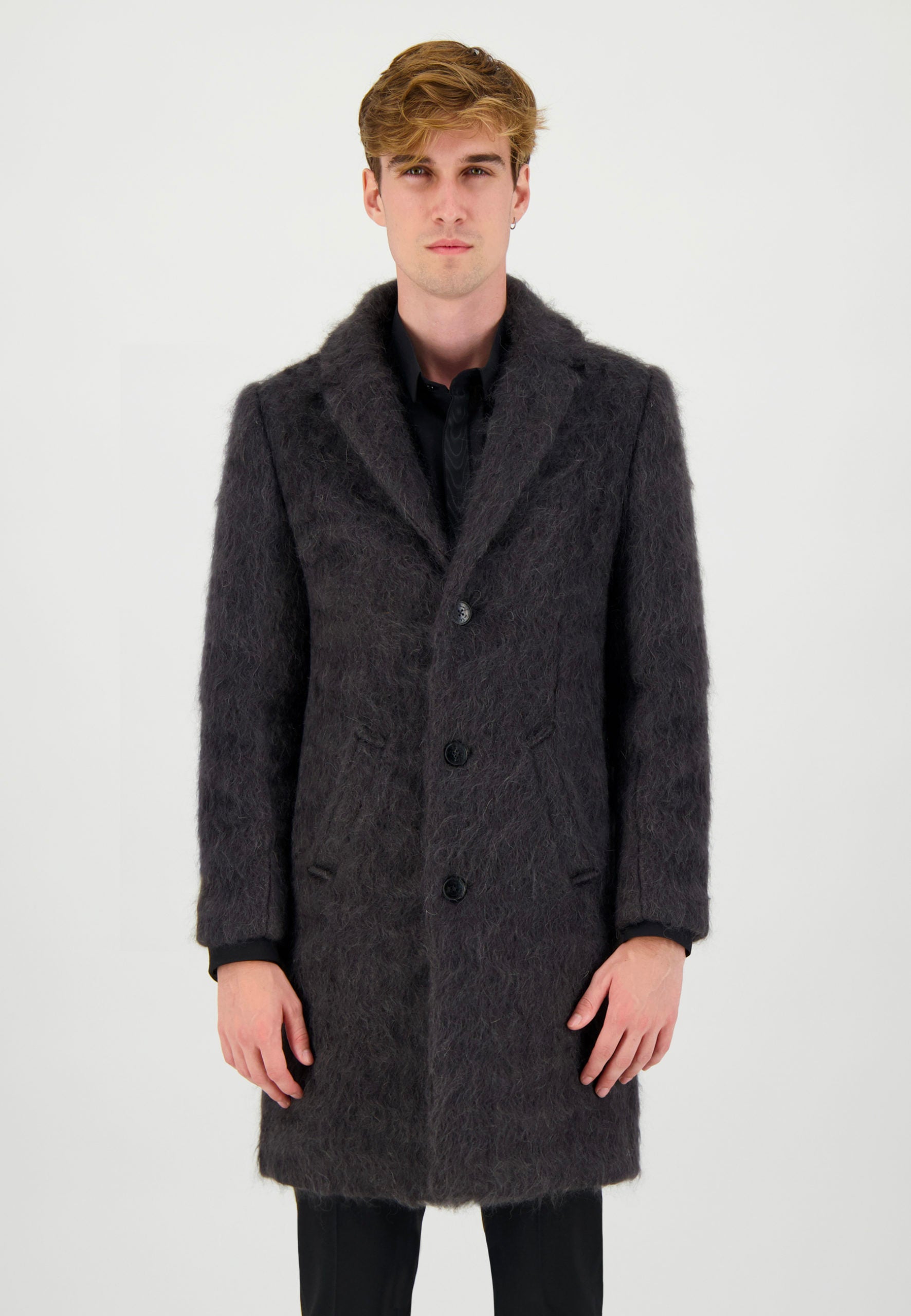 Manteau en mohair gris