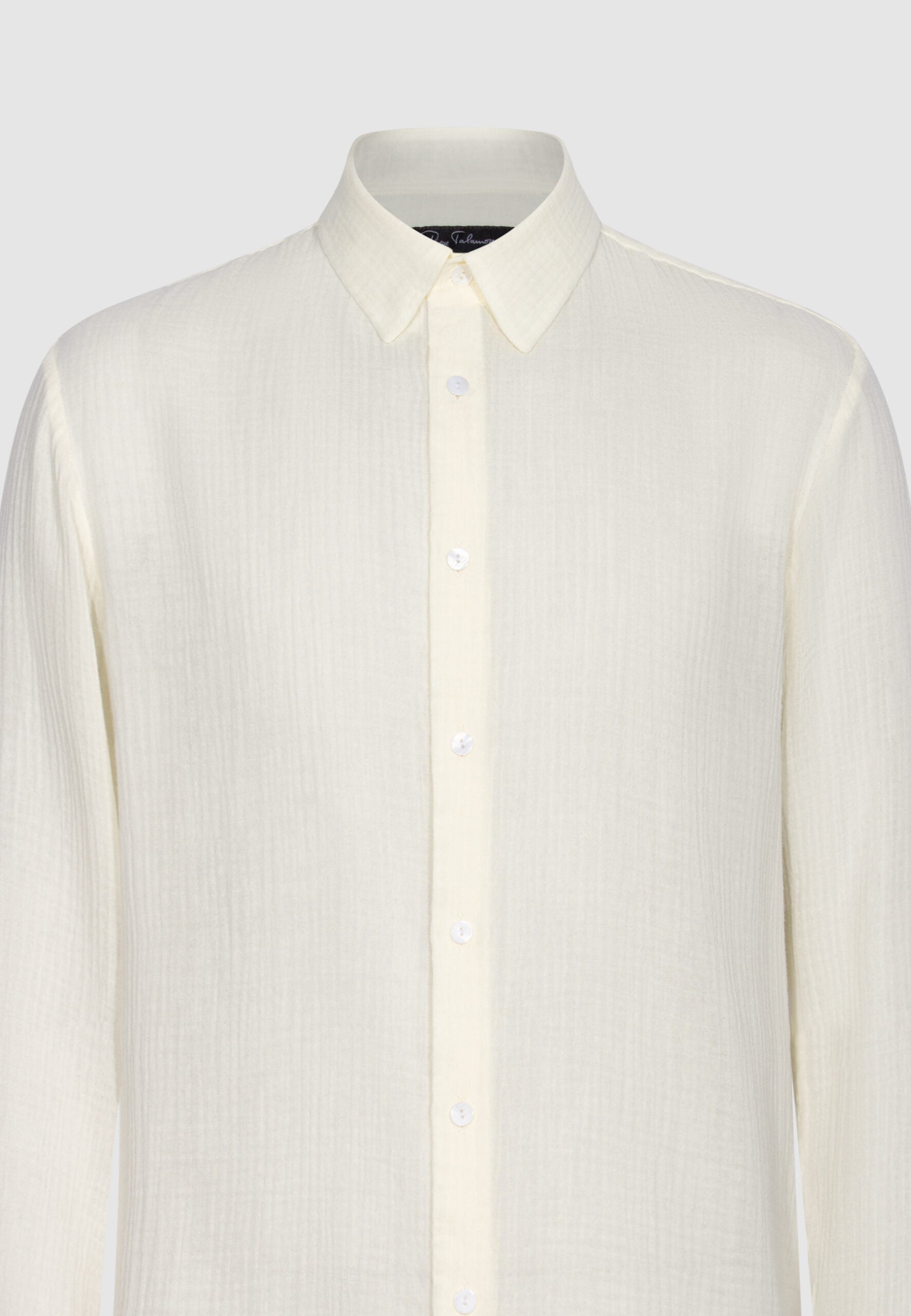 chemise homme coton ivoire transparente