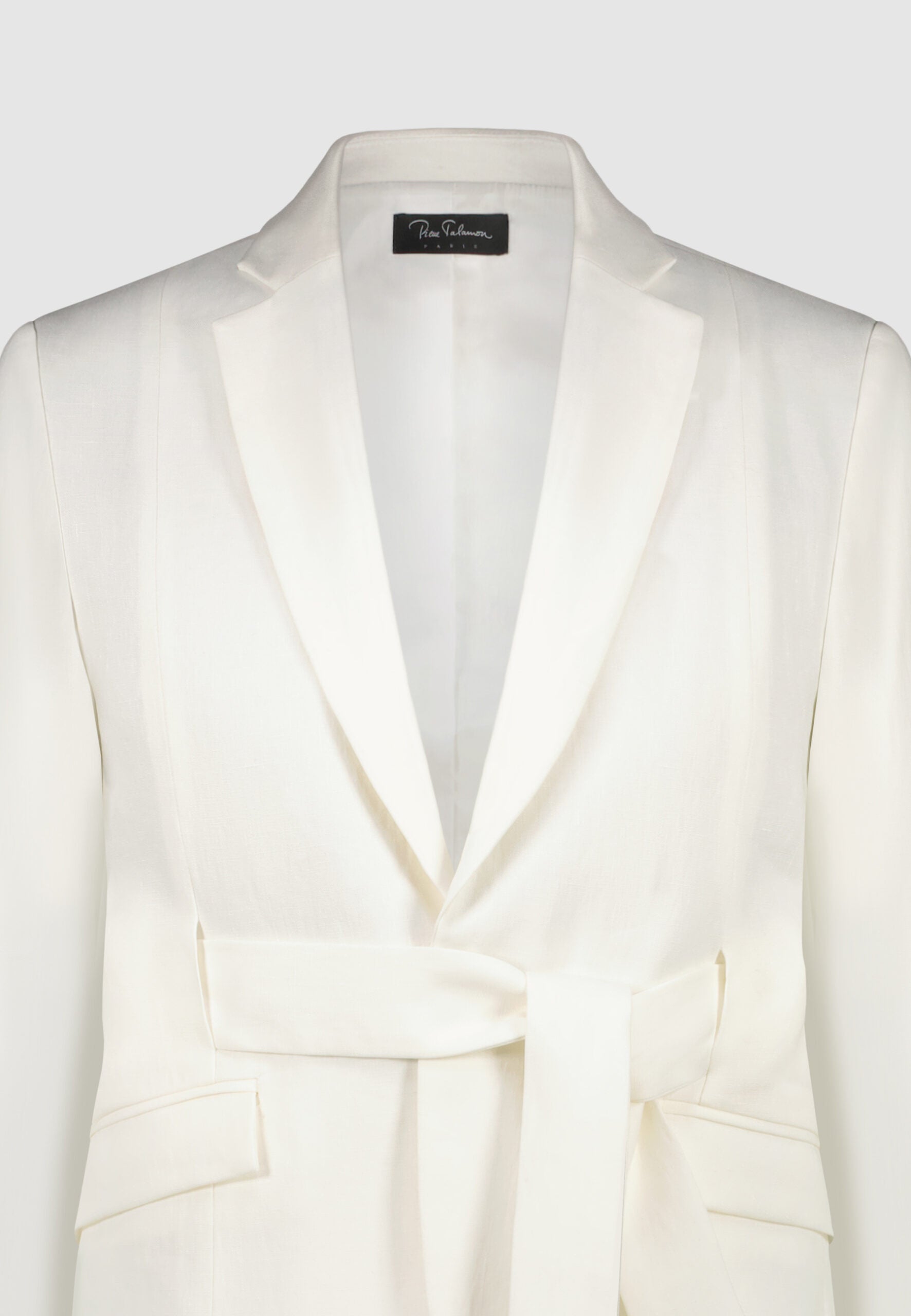 VESTE CEINTURÉE LIN BLANC – Image 3