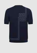 T-shirt jersey de coton homme bleu motif graphique