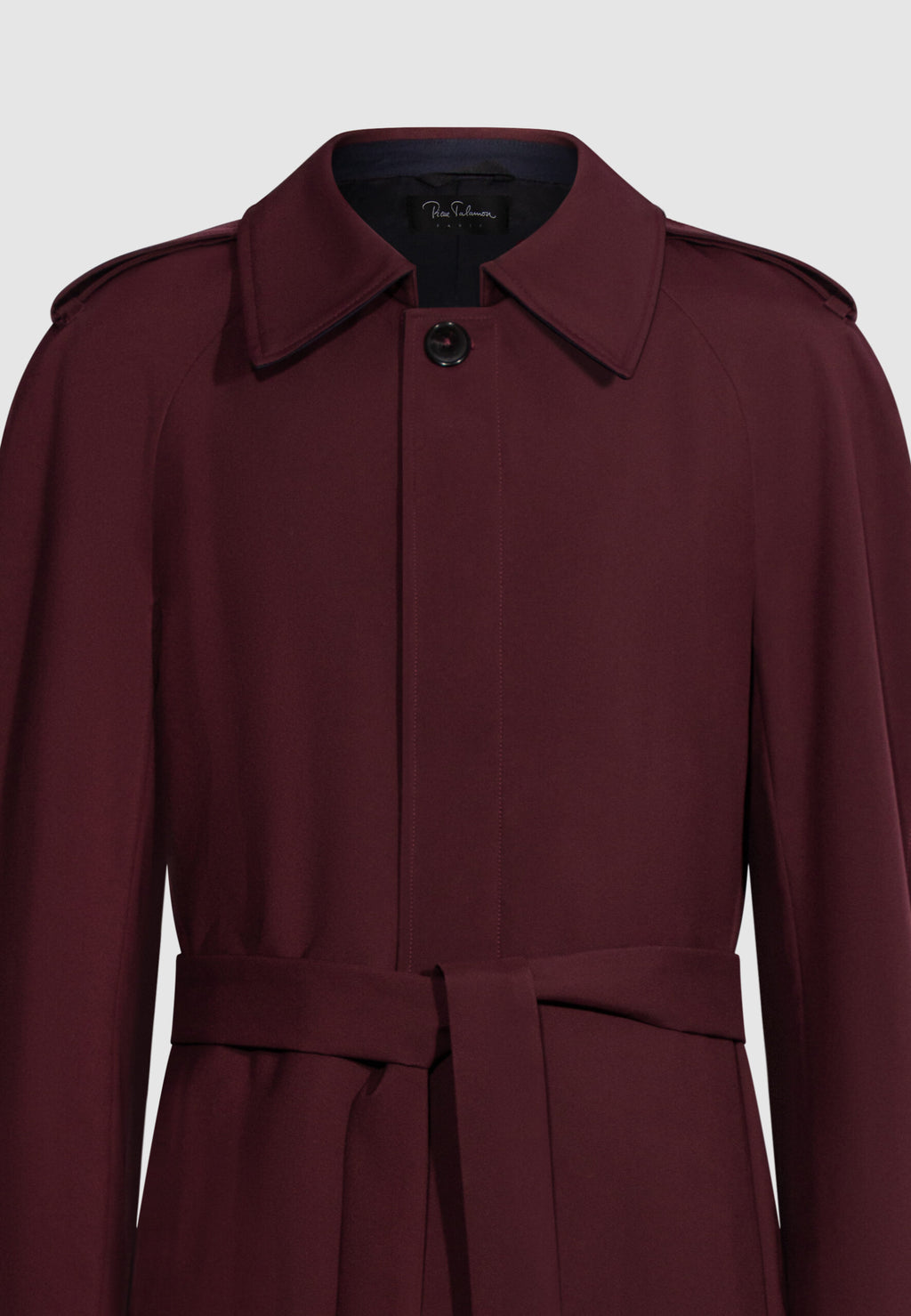 trench homme bordeaux manches raglants ceinturé